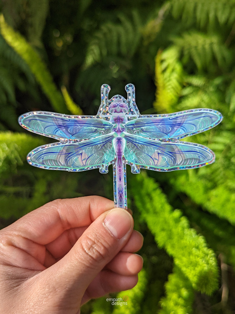 Dragonfly Magick Glitter Sticker