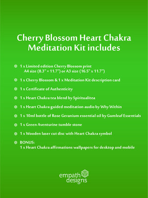 Cherry Blossom Heart Chakra - Self-Compassion Meditation Art Kit / Gift Set