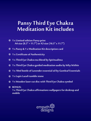 Pansy Third Eye Chakra - Intuition Meditation Art Kit / Gift Set
