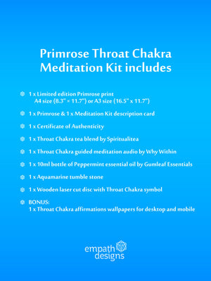 Primrose Throat Chakra - Expression Meditation Art Kit / Gift Set