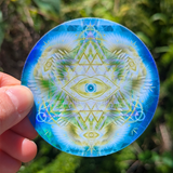 "We Are Here Now" Angel Seraph Holographic Sticker