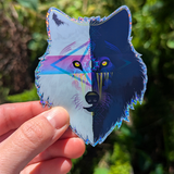 Wolf's Instinct Glitter Sticker