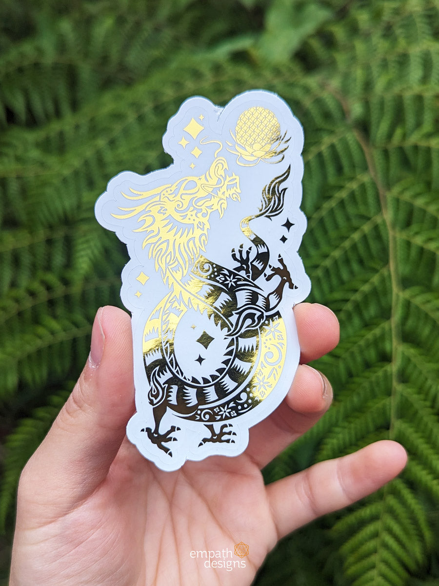 Year of the Dragon Gold Sticker
