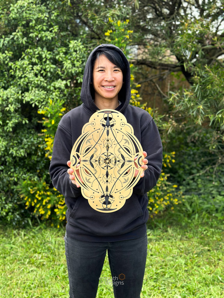 Indigo Starseed - Wooden Laser Cut Mandala