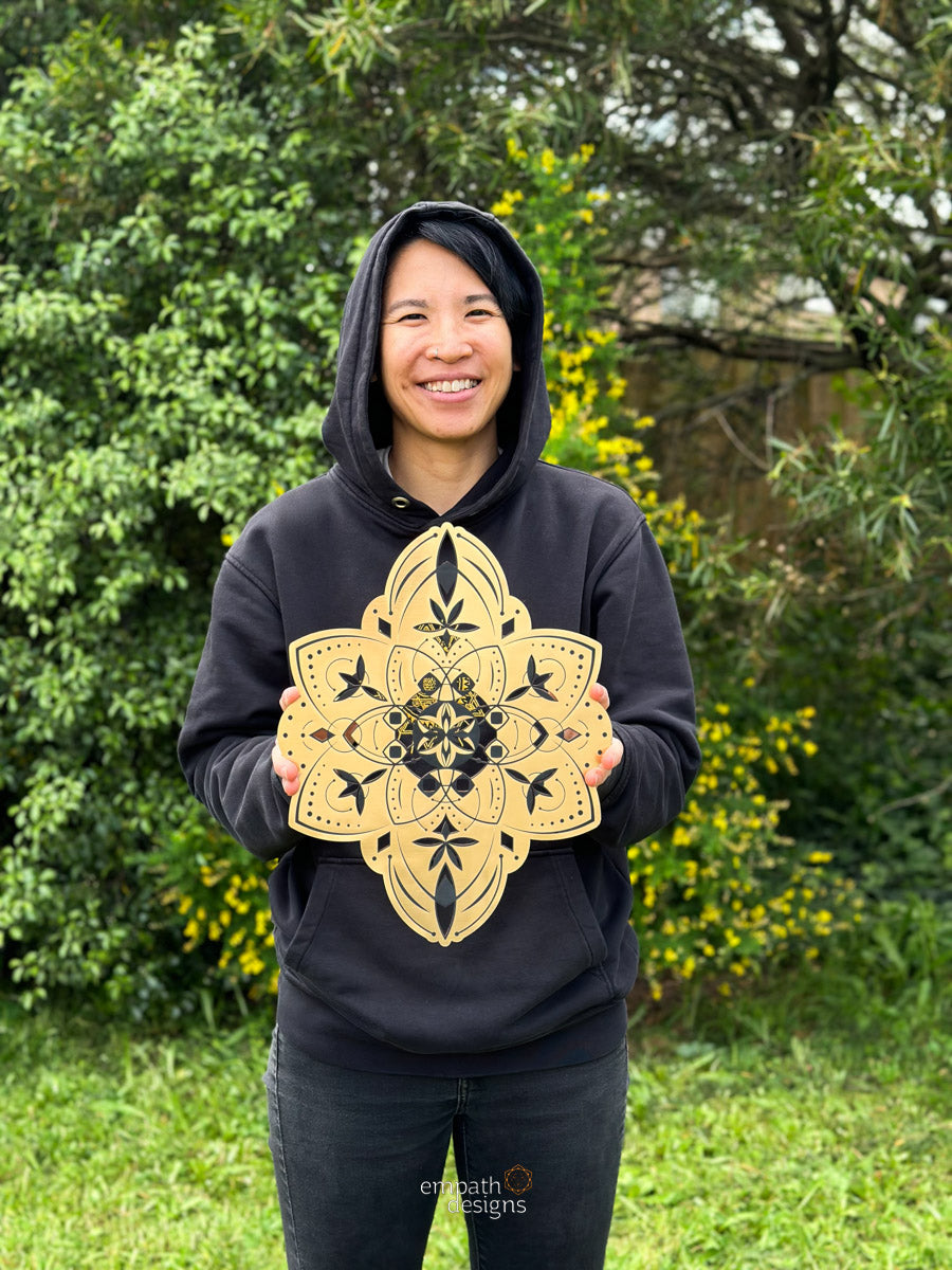 Rainbow Starseed - Wooden Laser Cut Mandala