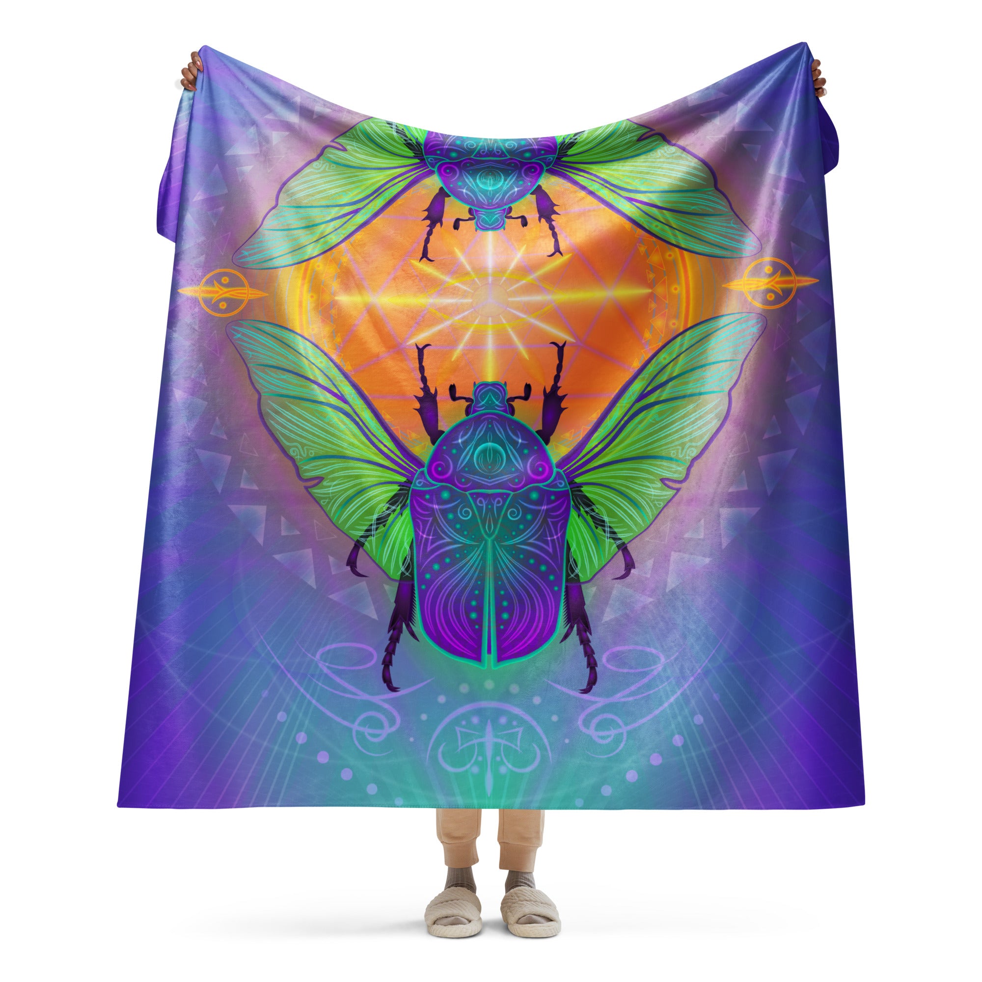 Scarab Connection Sherpa Blanket