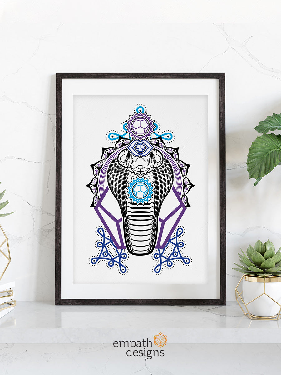 Spectacled Cobra - Paper Screen Print