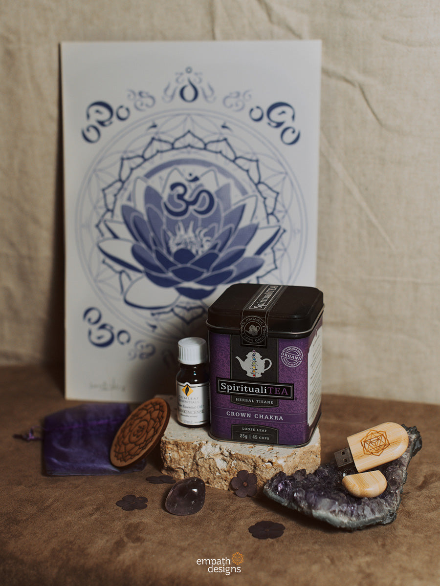 Lotus Crown Chakra - Harmony Meditation Art Kit / Gift Set - Empath Designs