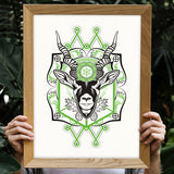 Blackbuck Antelope - Paper Screen Print
