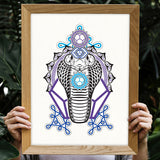 Spectacled Cobra - Paper Screen Print
