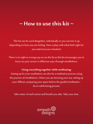Red Rose Root Chakra - Grounding Meditation Art Kit / Gift Set
