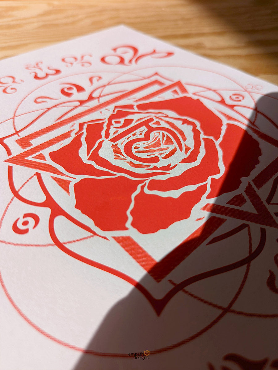 Red Rose - Paper Screen Print